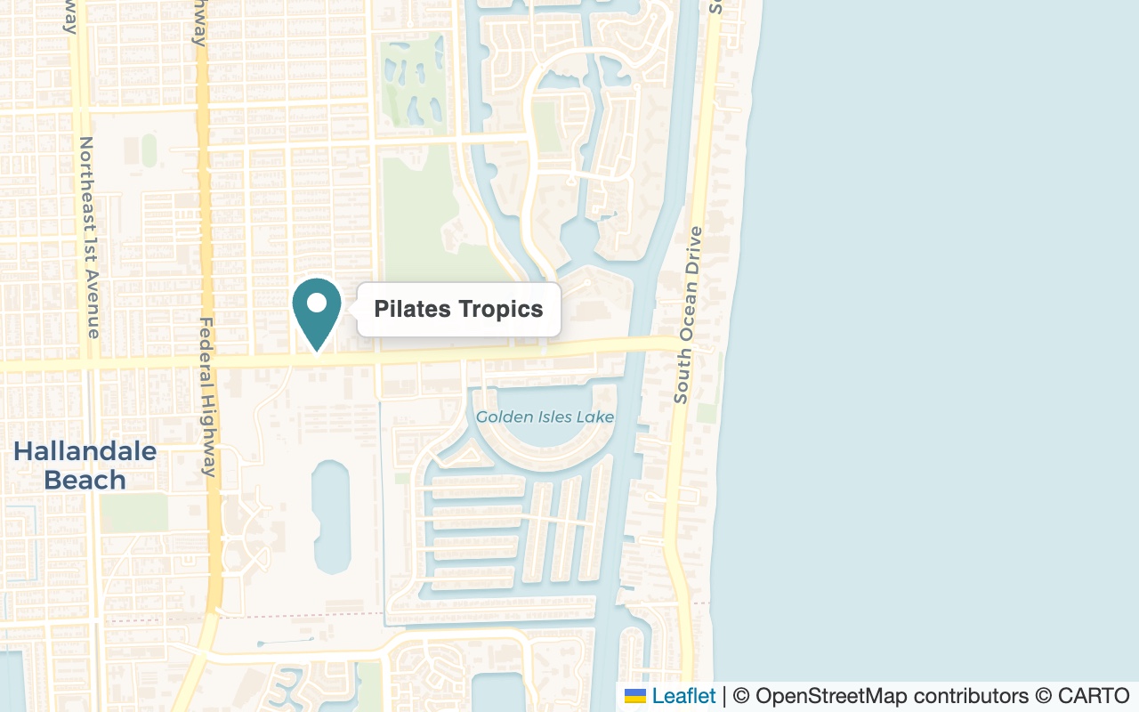 Map to Pilates Tropics Hallandale Beach