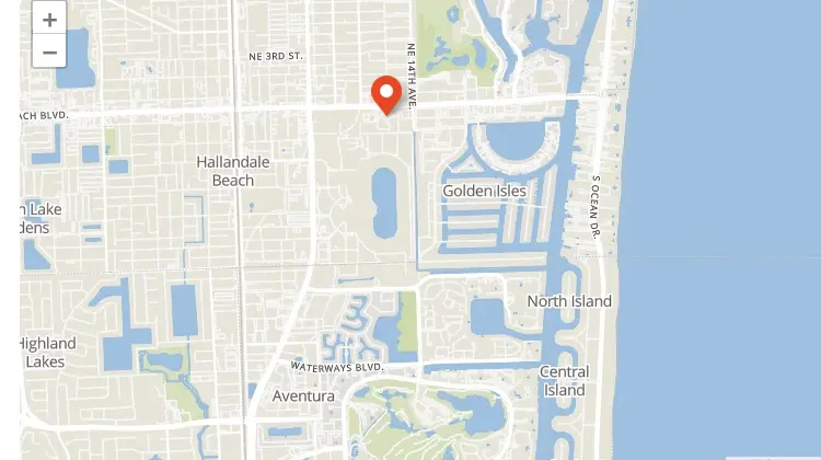 Map to Pilates Tropics Hallandale Beach
